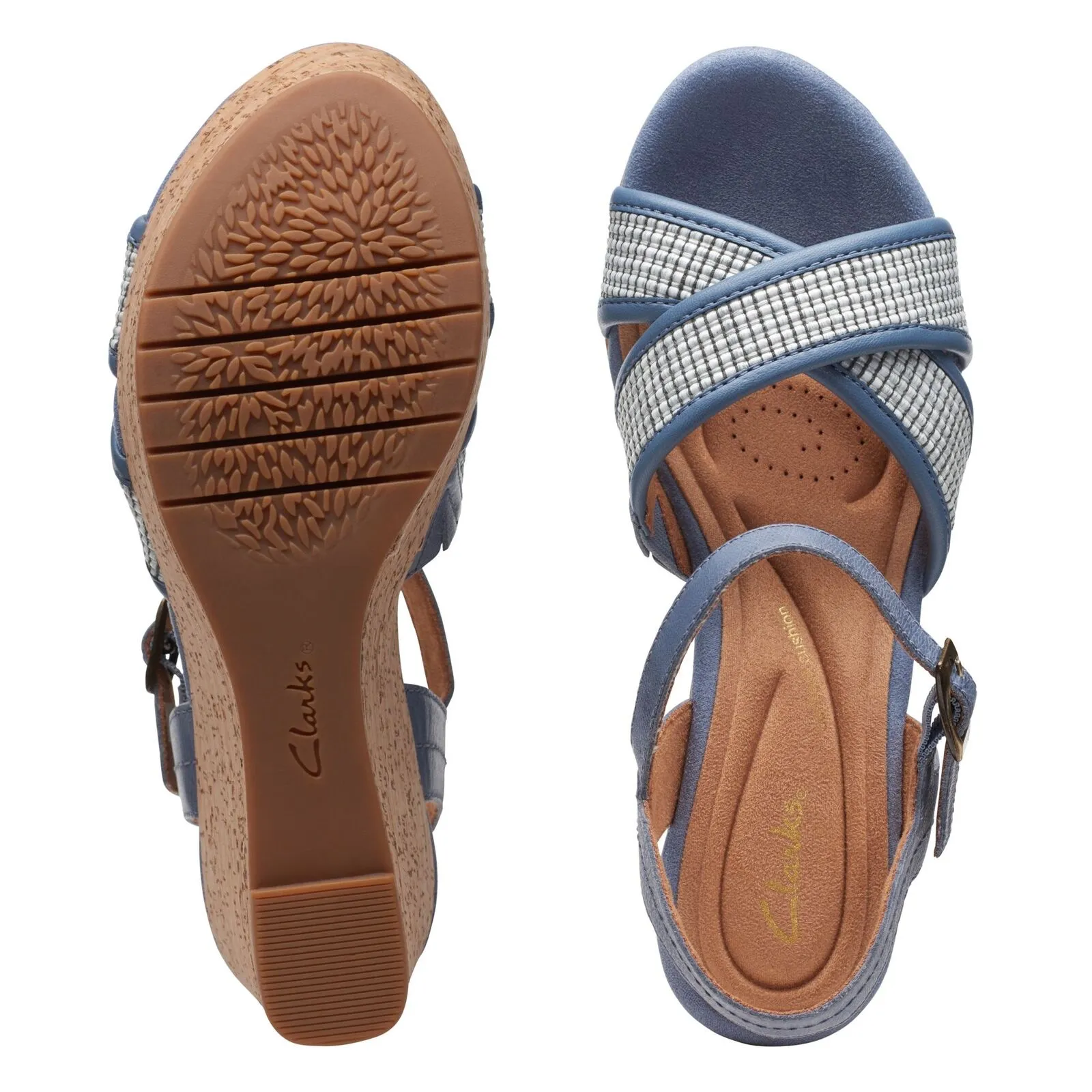 Clarks Women's Elleri Plum Denim Blue Leather