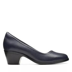 Clarks Women's Emily2 Ruby Navy Leather 26174883