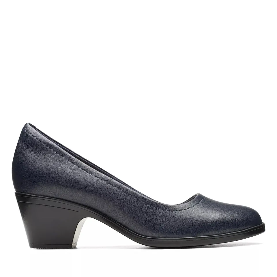 Clarks Women's Emily2 Ruby Navy Leather 26174883