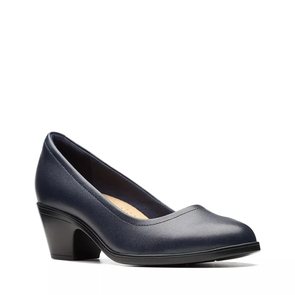 Clarks Women's Emily2 Ruby Navy Leather 26174883
