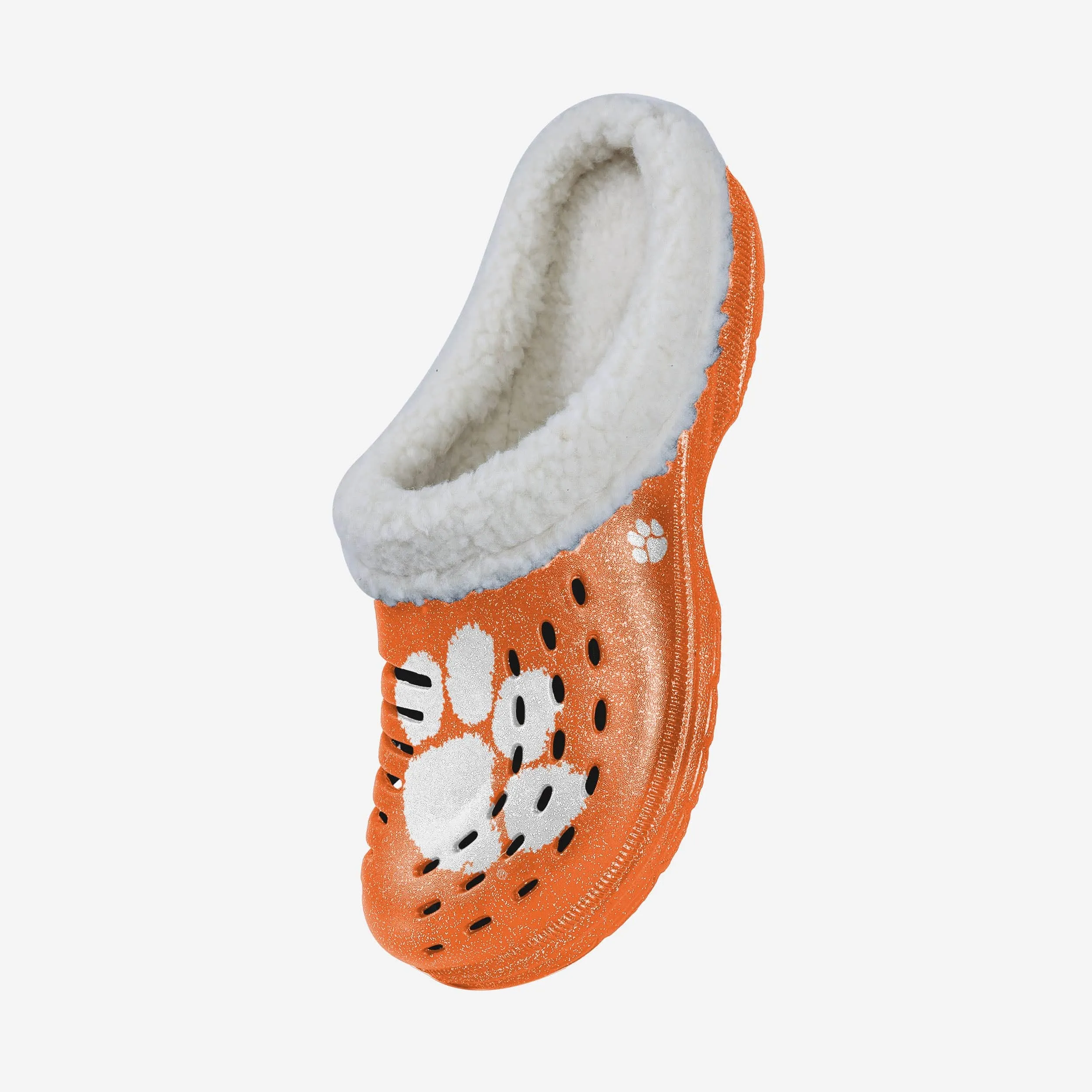 Clemson Tigers Womens Sherpa Lined Glitter Clog