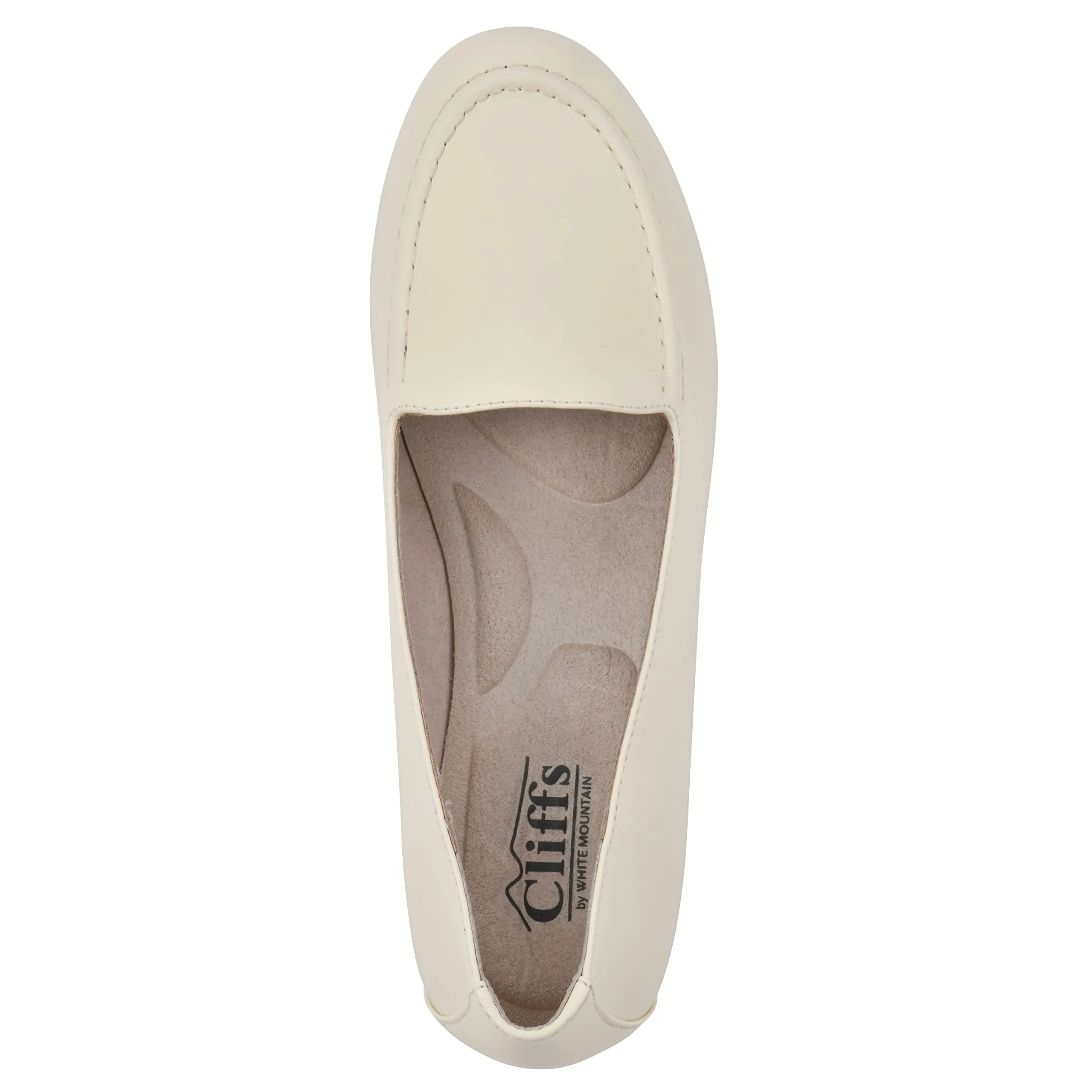 CLIFFS BY WHITE MOUNTAIN Women's Gracefully Tailored Loafer Flat, Buttercream/Smooth, 7.5 W