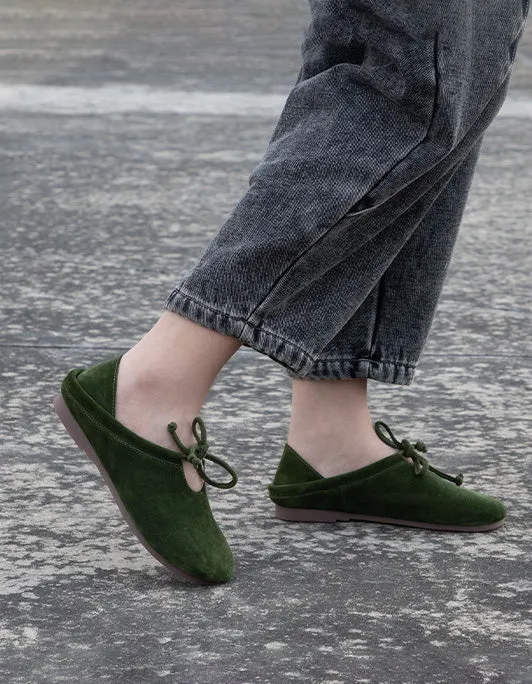 Comfortable Suede Flat Slippers Mules for Women 34-42