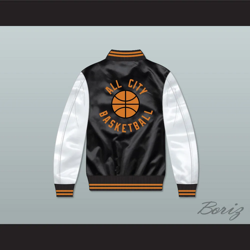 Cooley High School Black/ White Varsity Letterman Satin Bomber Jacket