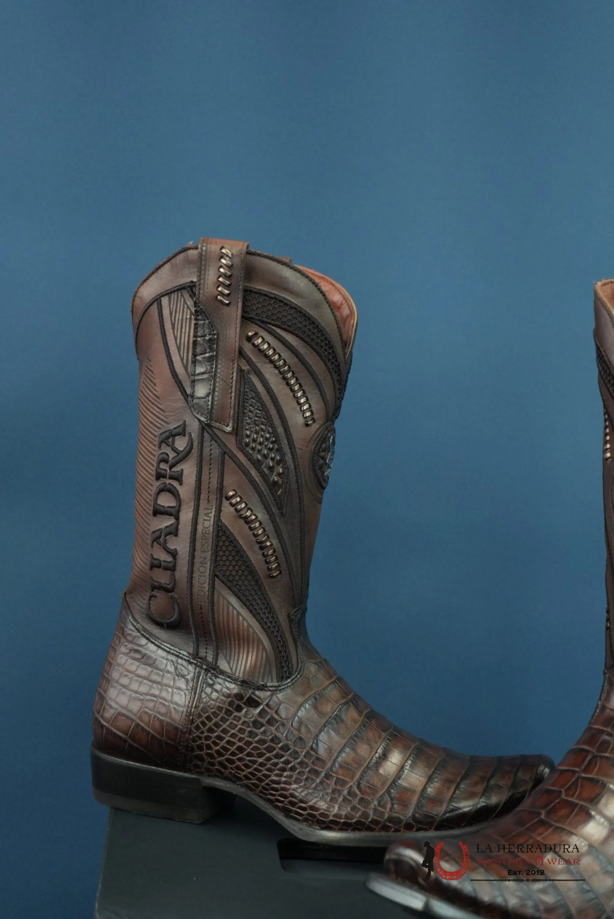 CUADRA IMPERIO BOOTS ALLIGATOR LIMITED EDTION MOKA NARROW SQUARE TOE
