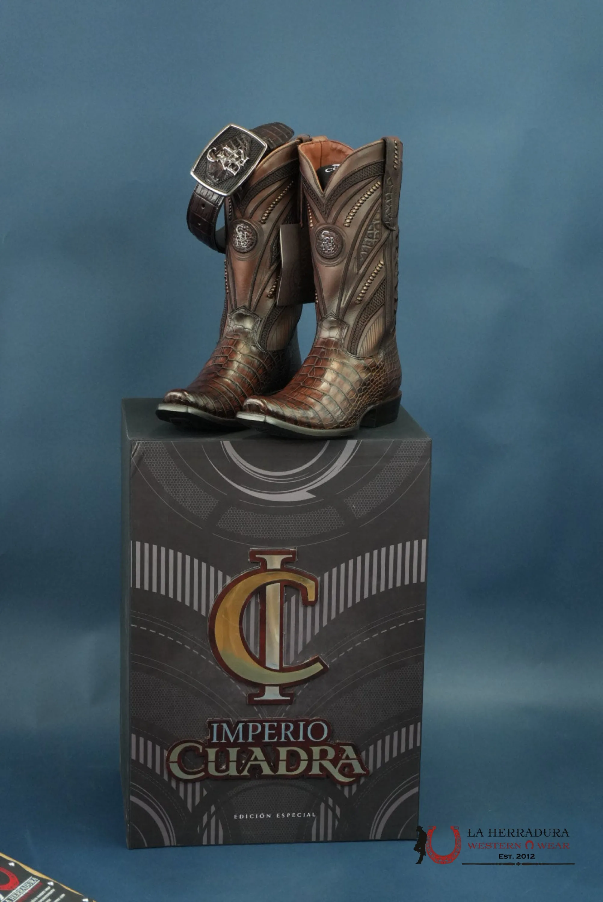 CUADRA IMPERIO BOOTS ALLIGATOR LIMITED EDTION MOKA NARROW SQUARE TOE