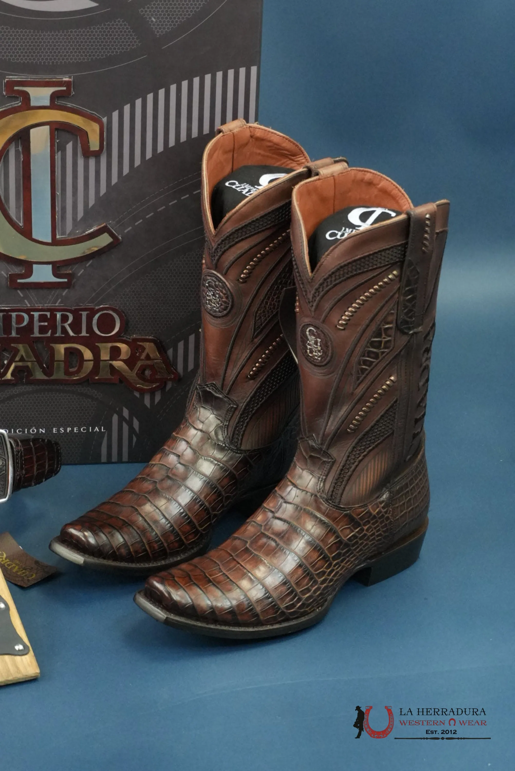 CUADRA IMPERIO BOOTS ALLIGATOR LIMITED EDTION MOKA NARROW SQUARE TOE