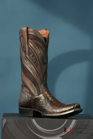 CUADRA IMPERIO BOOTS ALLIGATOR LIMITED EDTION MOKA NARROW SQUARE TOE