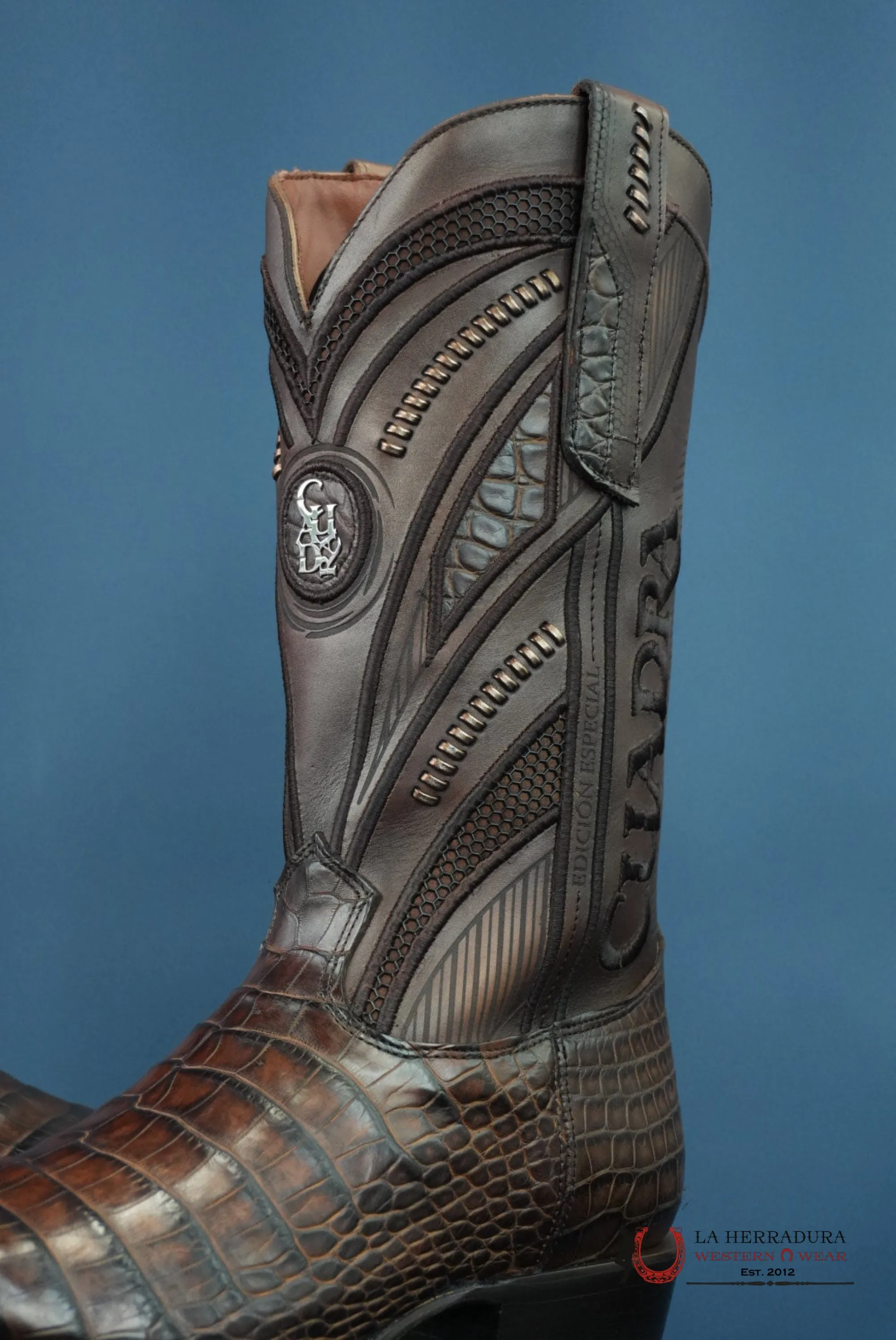 CUADRA IMPERIO BOOTS ALLIGATOR LIMITED EDTION MOKA NARROW SQUARE TOE