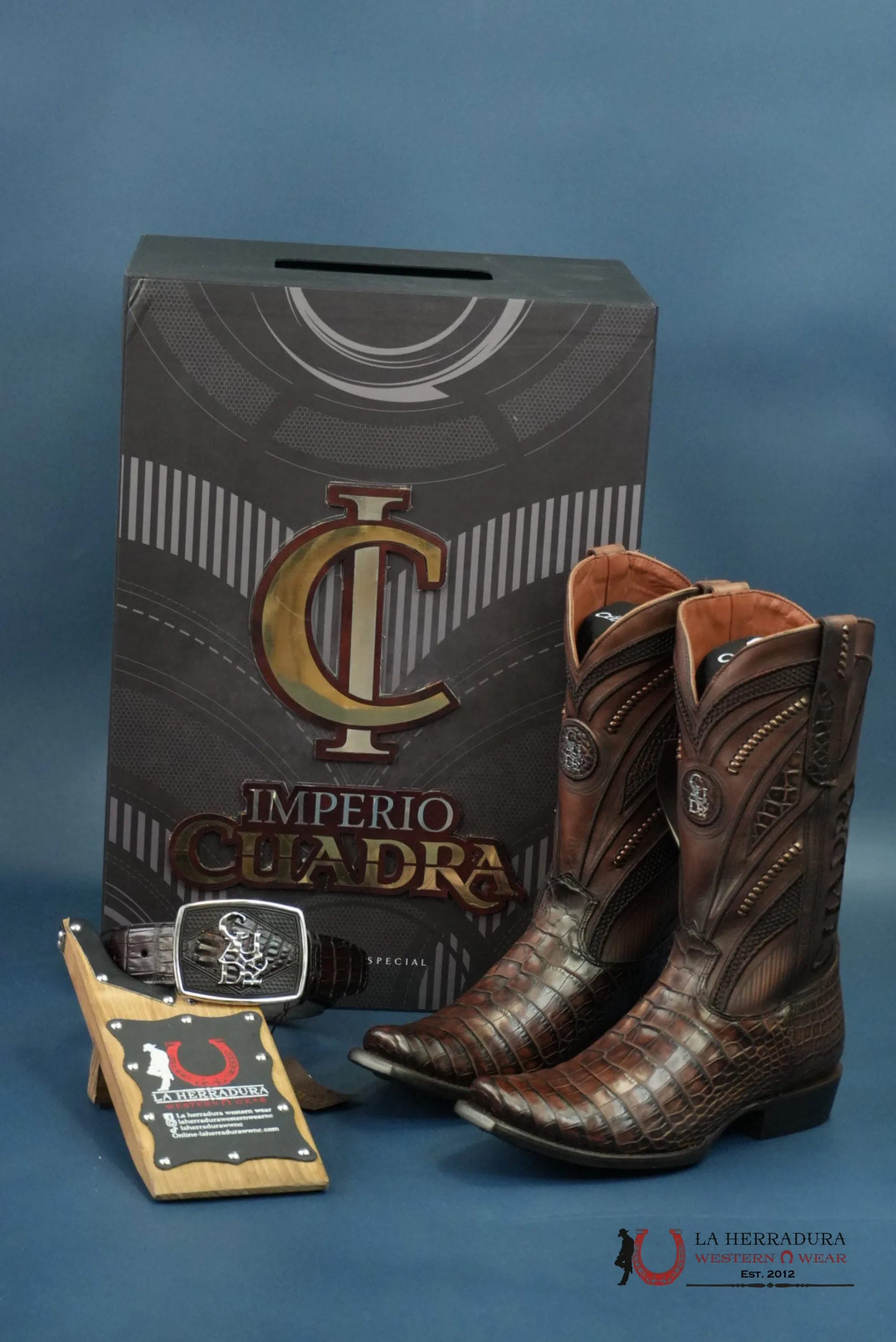 CUADRA IMPERIO BOOTS ALLIGATOR LIMITED EDTION MOKA NARROW SQUARE TOE