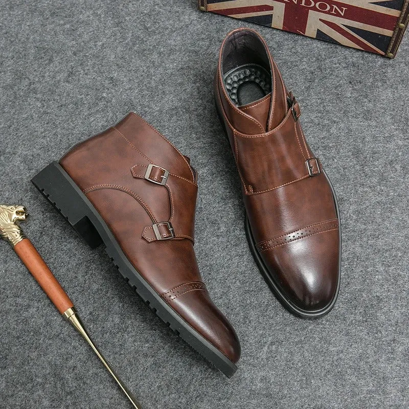 Darell™ | Stylish Leather Boots Featuring a Chic Double Monk Strap