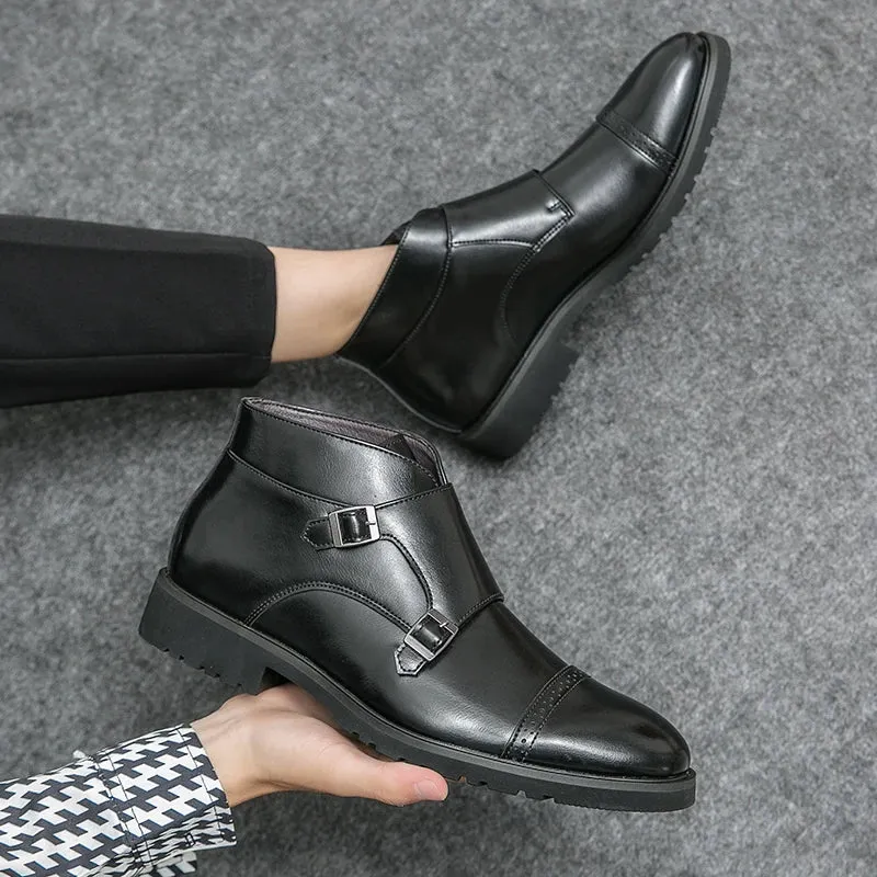 Darell™ | Stylish Leather Boots Featuring a Chic Double Monk Strap