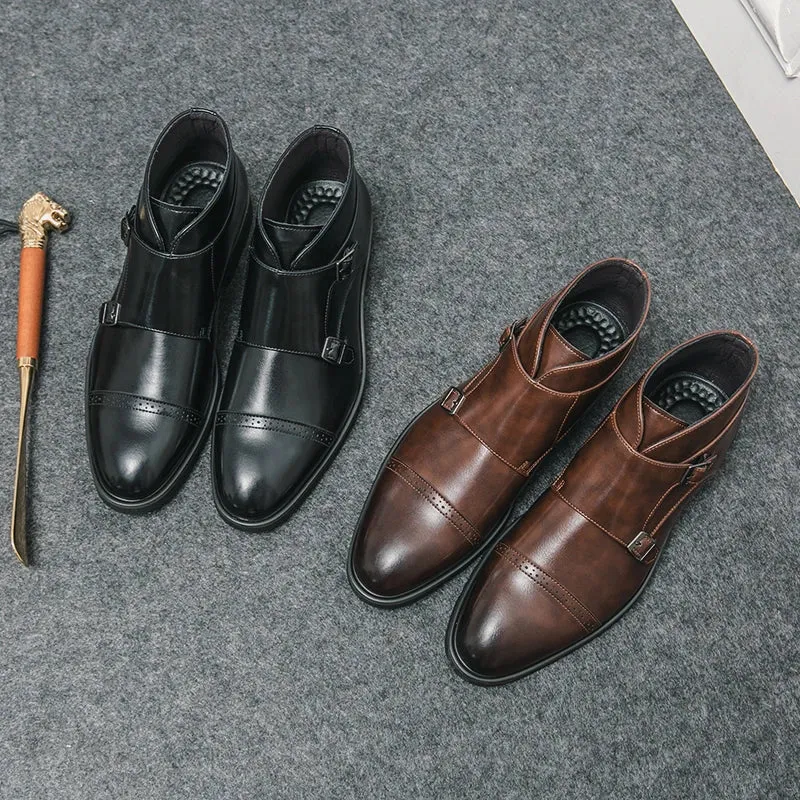 Darell™ | Stylish Leather Boots Featuring a Chic Double Monk Strap