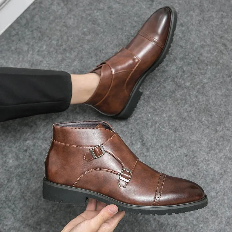 Darell™ | Stylish Leather Boots Featuring a Chic Double Monk Strap