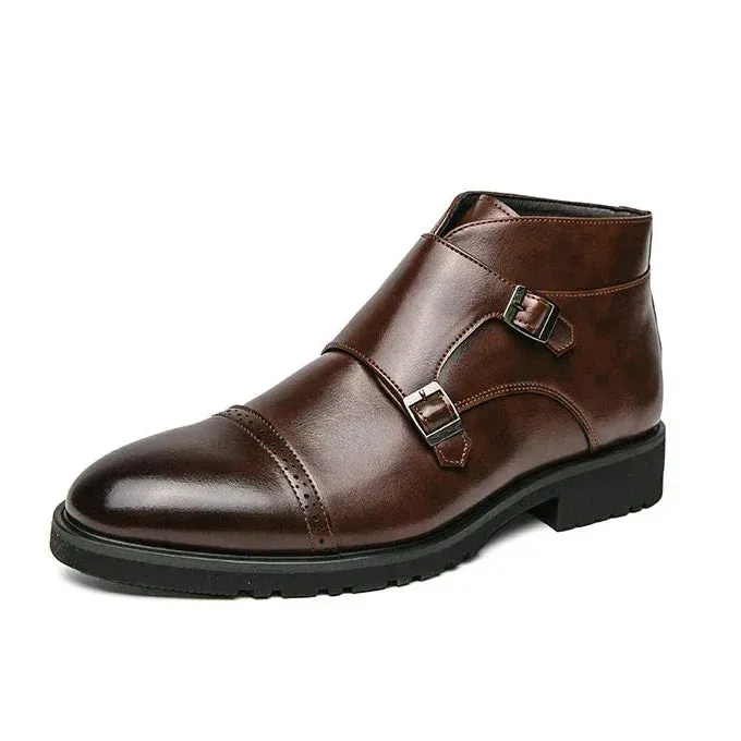 Darell™ | Stylish Leather Boots Featuring a Chic Double Monk Strap