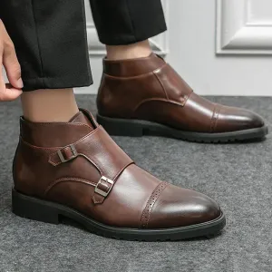 Darell™ | Stylish Leather Boots Featuring a Chic Double Monk Strap