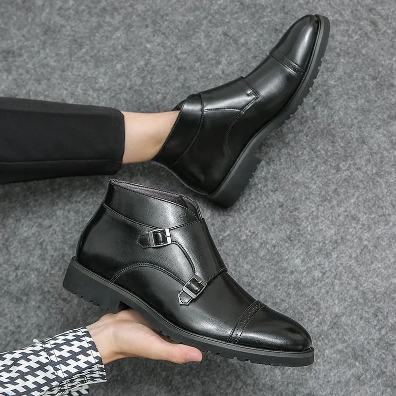 Darell™ | Stylish Leather Boots Featuring a Chic Double Monk Strap