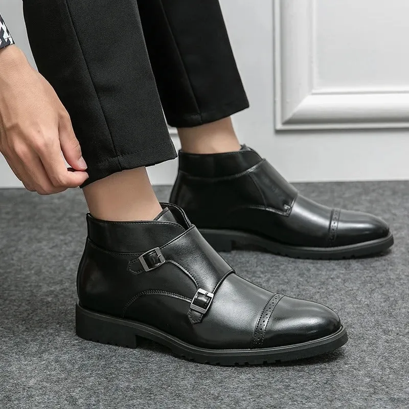 Darell™ | Stylish Leather Boots Featuring a Chic Double Monk Strap