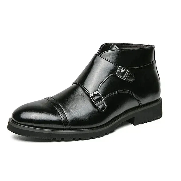 Darell™ | Stylish Leather Boots Featuring a Chic Double Monk Strap