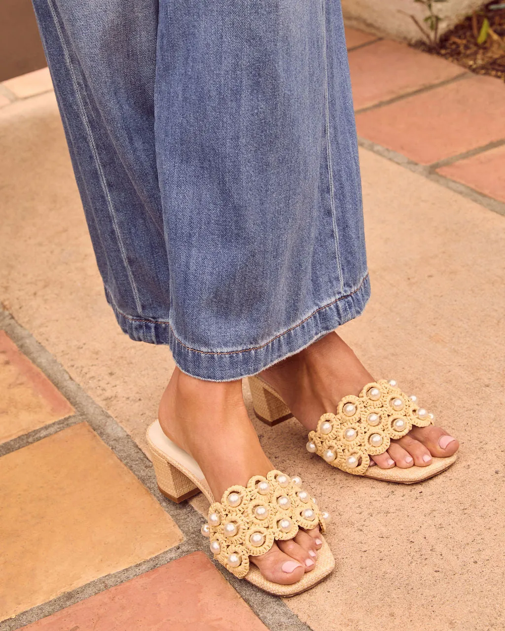 Dinah Pearl Embellished Mules