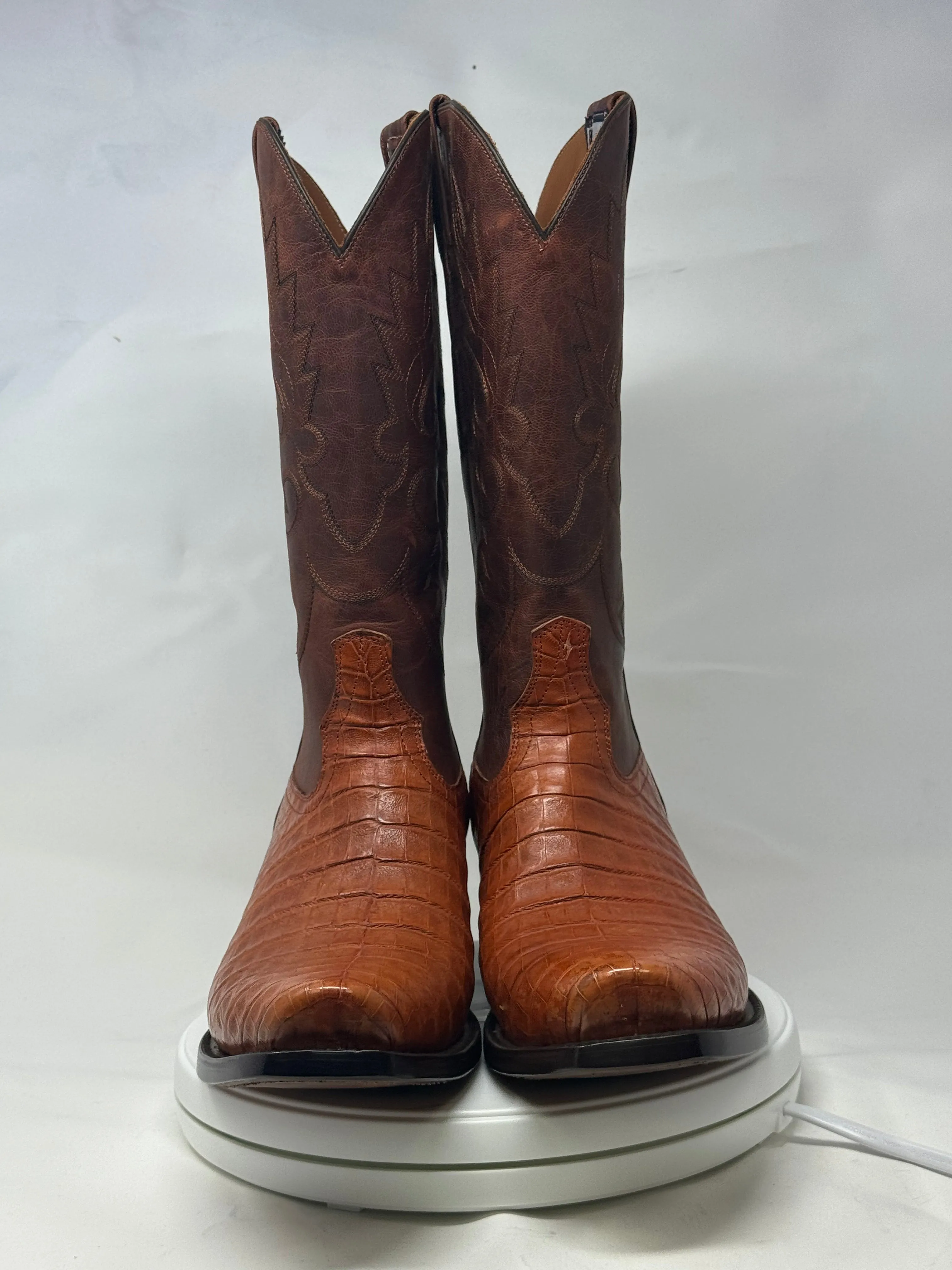 DJ2026 | Don Juan Boots Men's Caiman Belly Brandy Diamond Toe