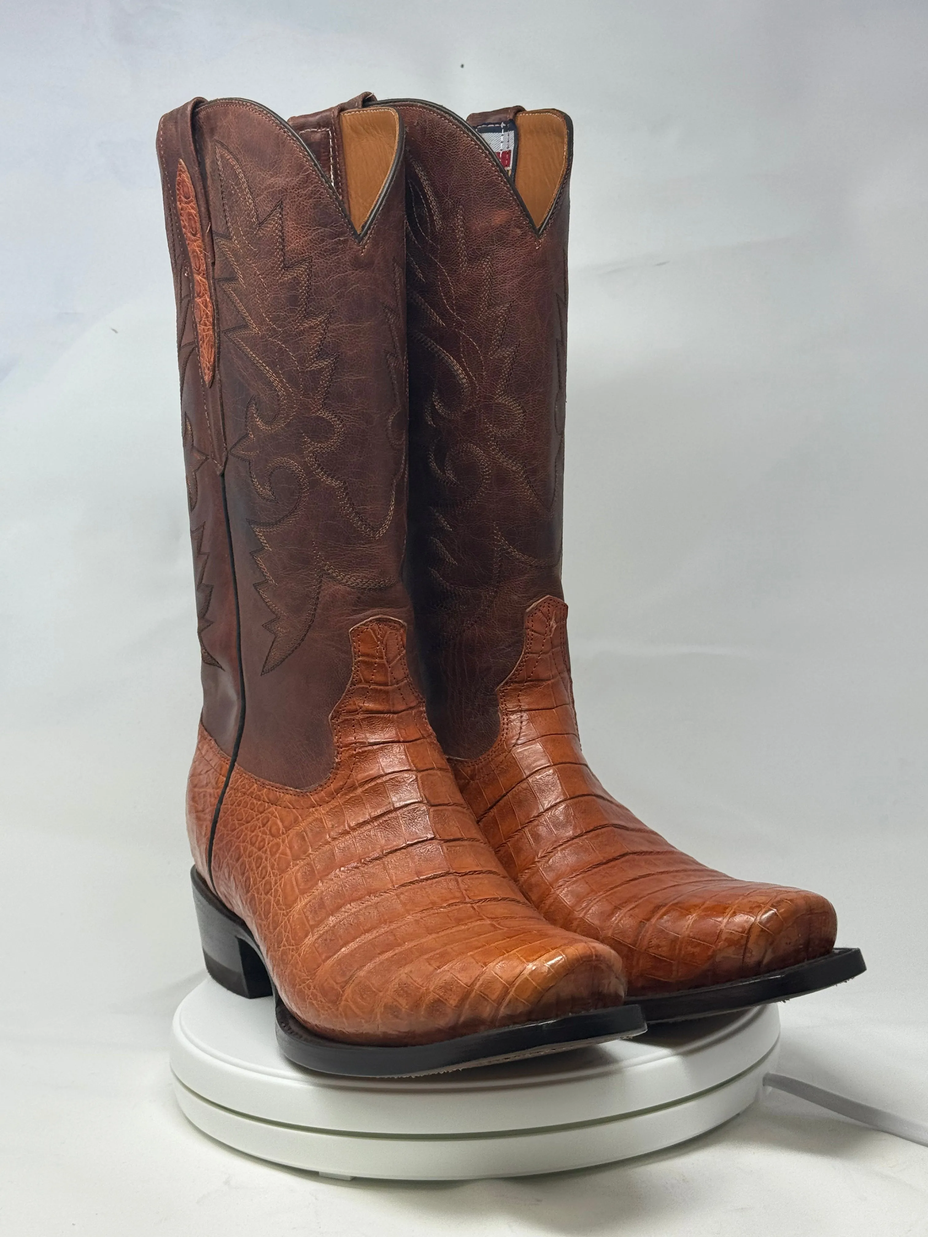 DJ2026 | Don Juan Boots Men's Caiman Belly Brandy Diamond Toe