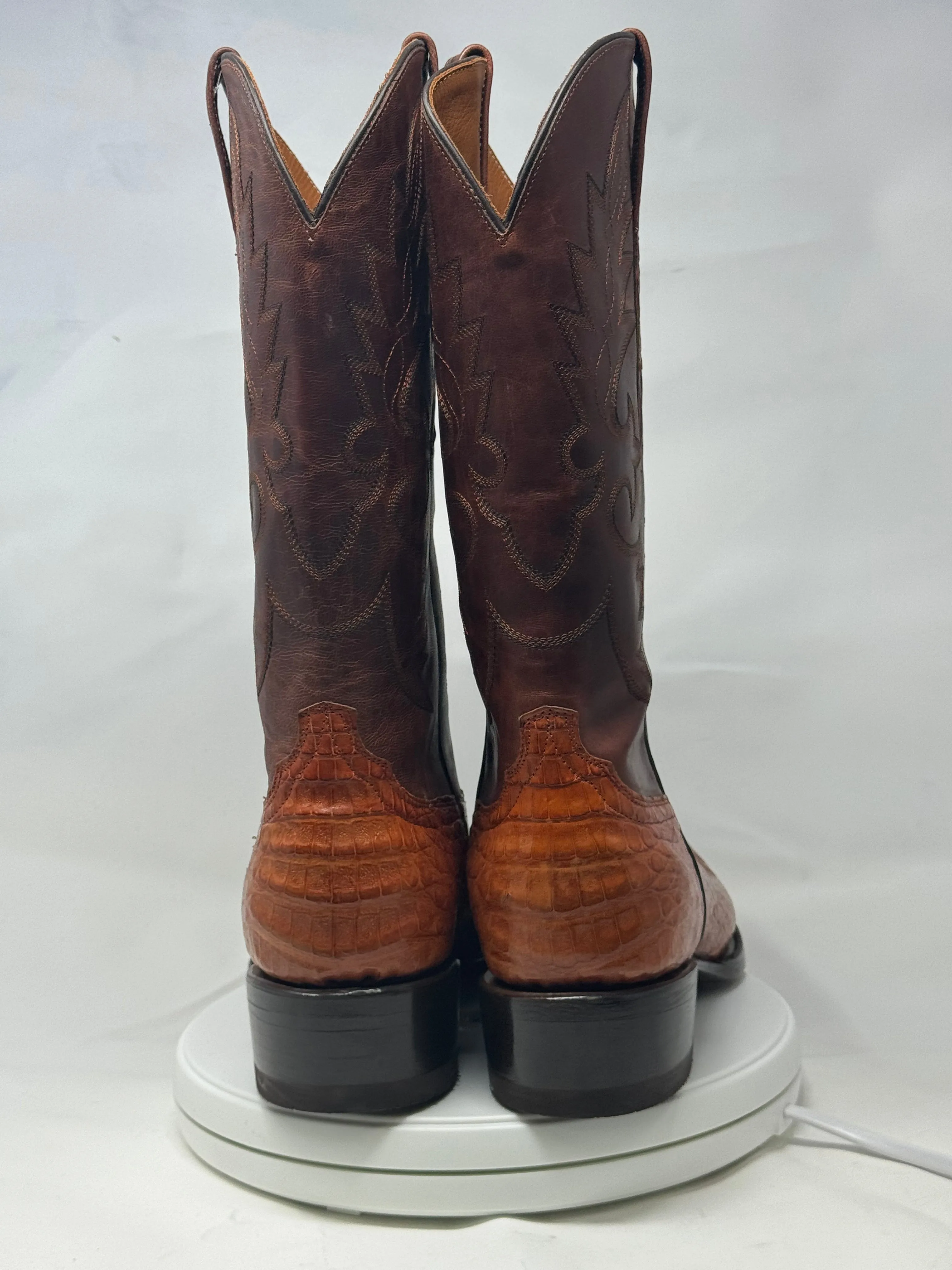 DJ2026 | Don Juan Boots Men's Caiman Belly Brandy Diamond Toe