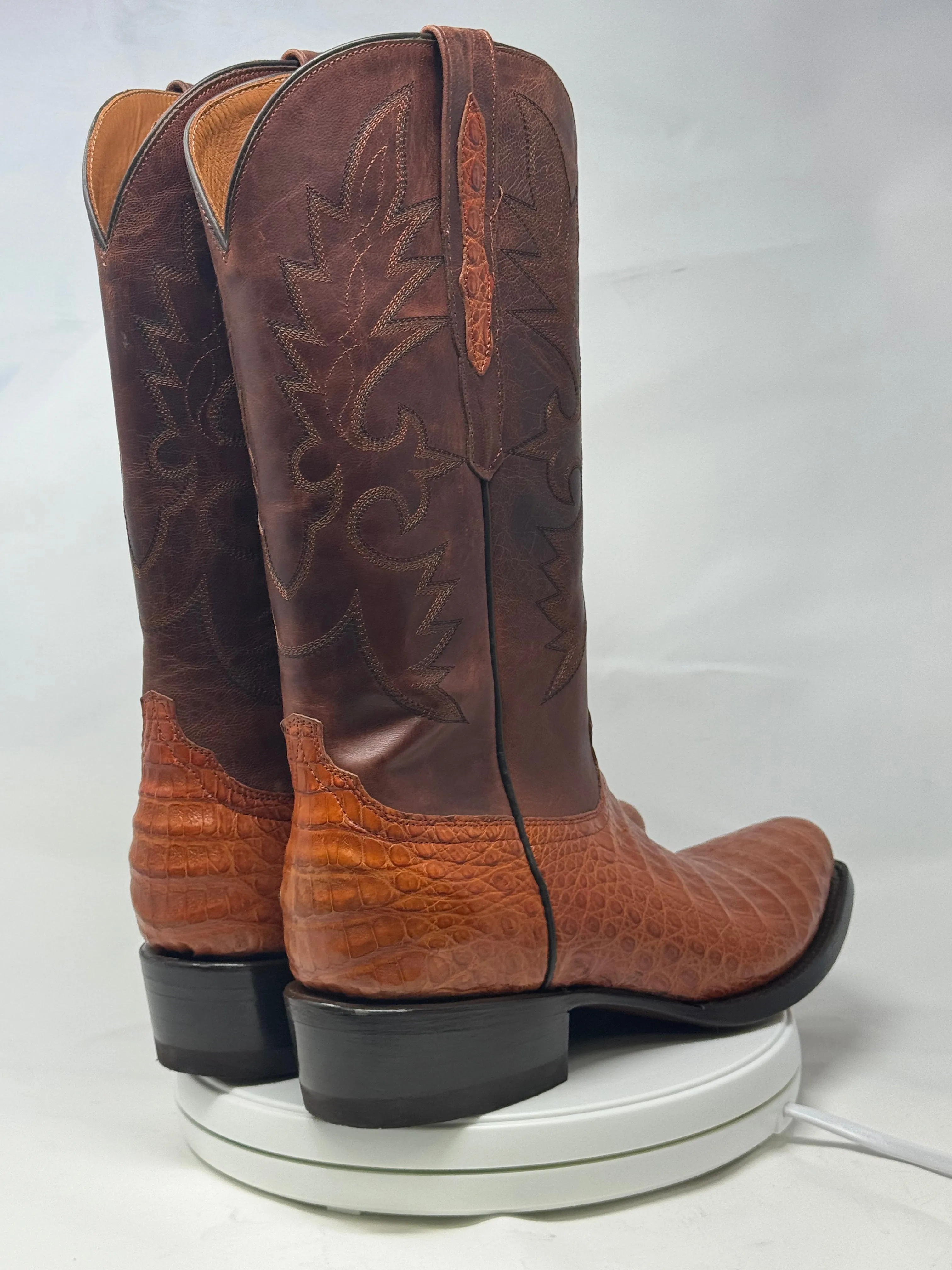 DJ2026 | Don Juan Boots Men's Caiman Belly Brandy Diamond Toe