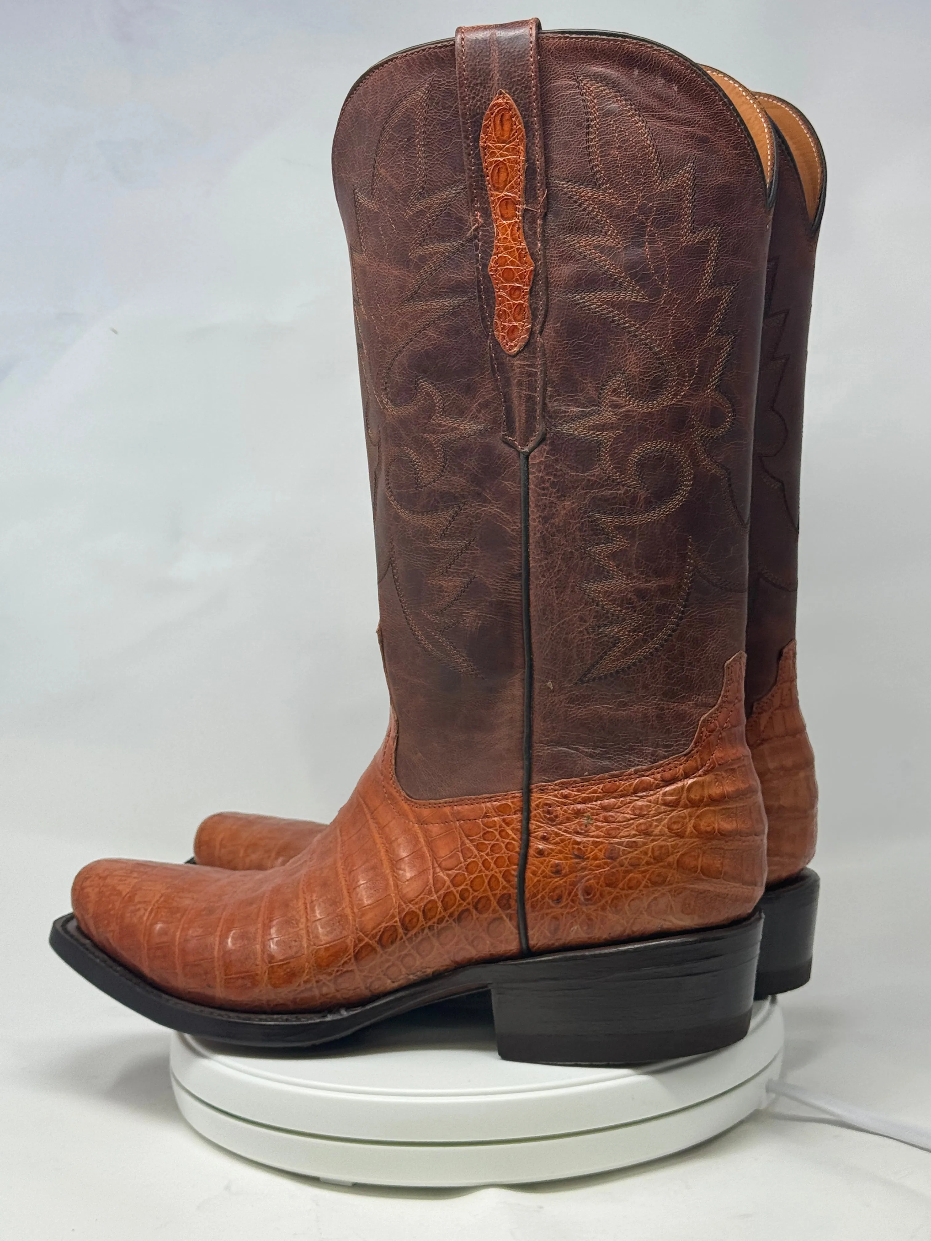 DJ2026 | Don Juan Boots Men's Caiman Belly Brandy Diamond Toe