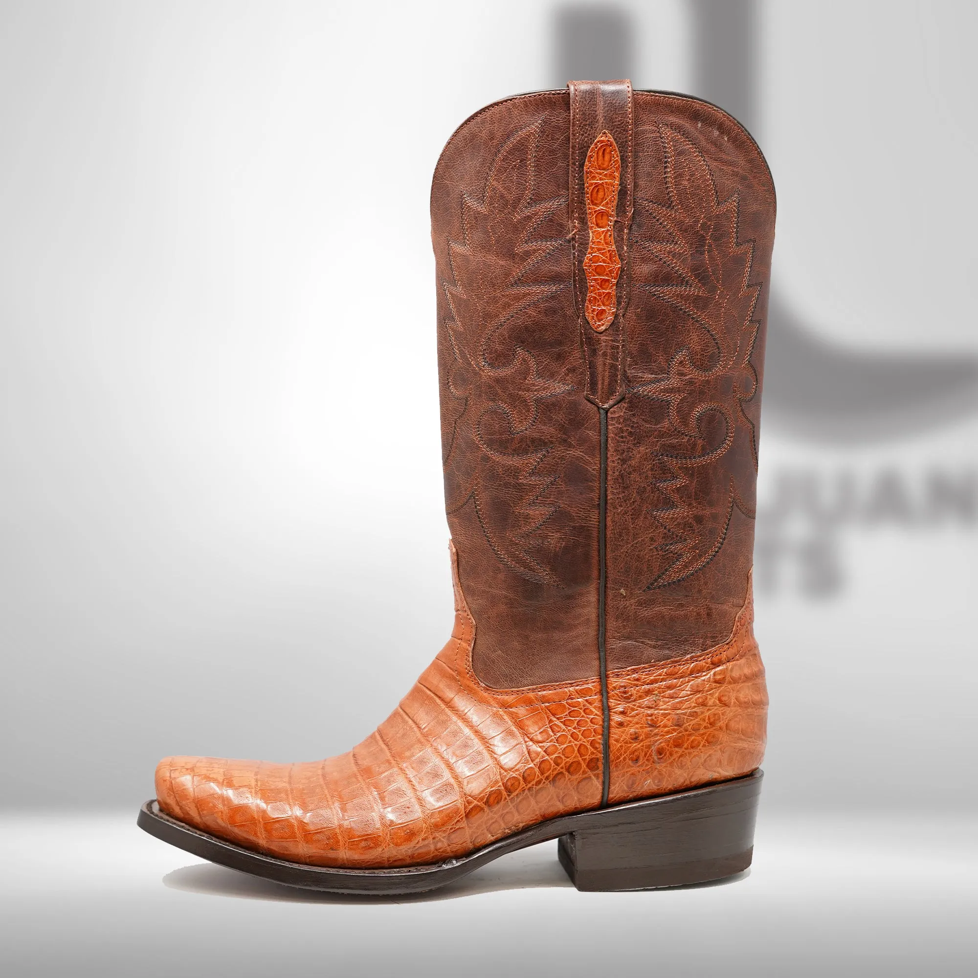 DJ2026 | Don Juan Boots Men's Caiman Belly Brandy Diamond Toe
