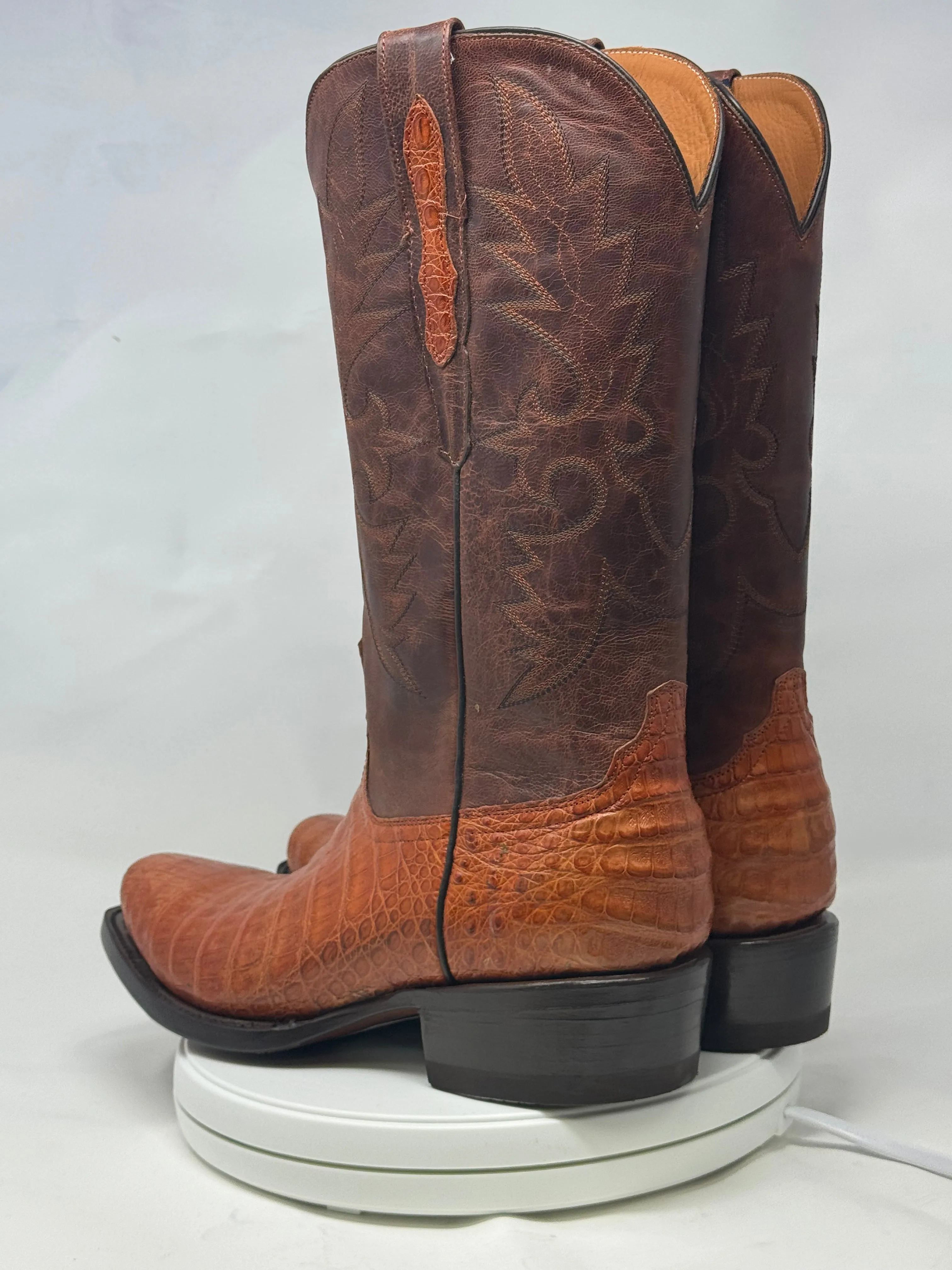 DJ2026 | Don Juan Boots Men's Caiman Belly Brandy Diamond Toe