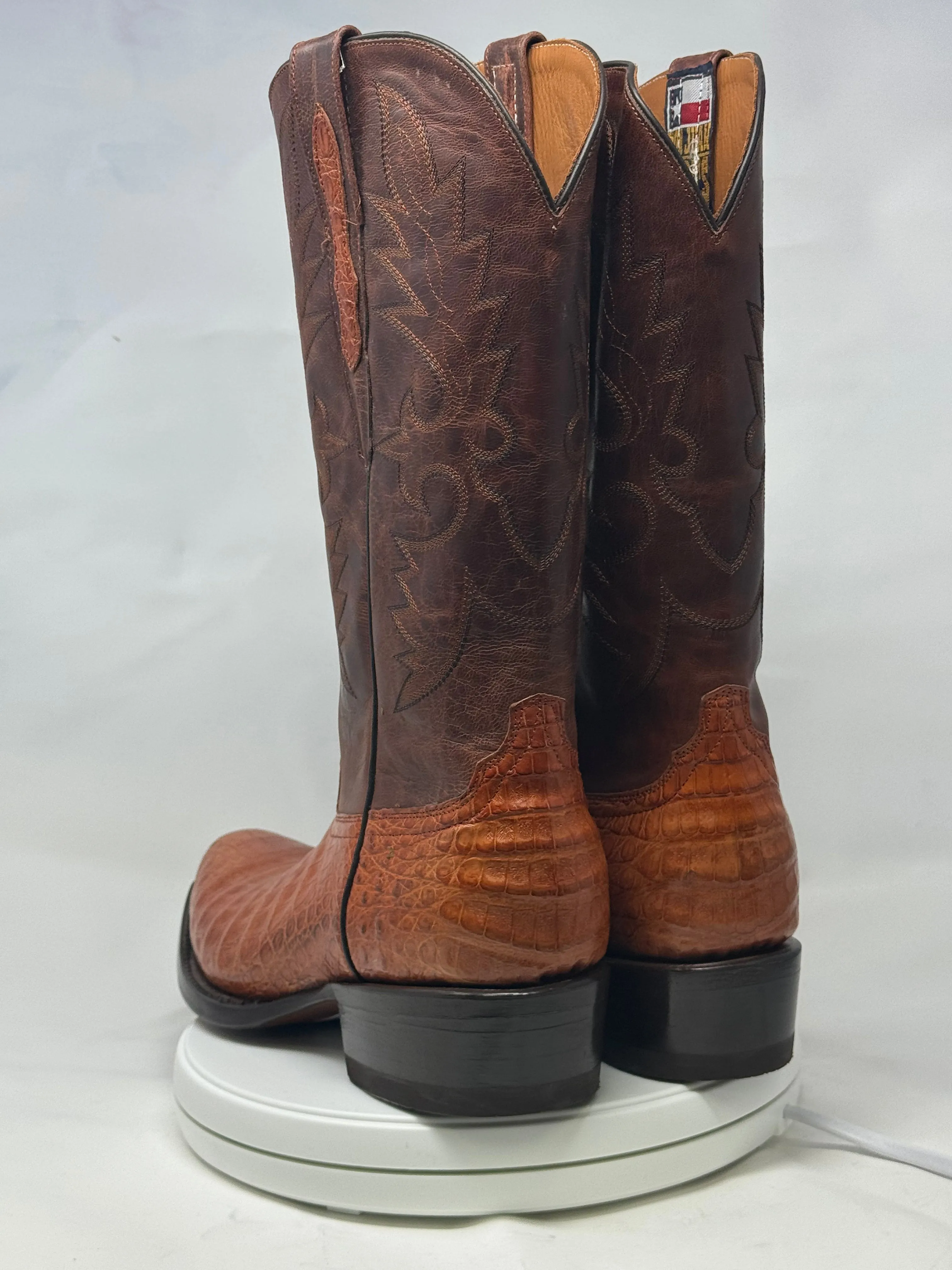 DJ2026 | Don Juan Boots Men's Caiman Belly Brandy Diamond Toe