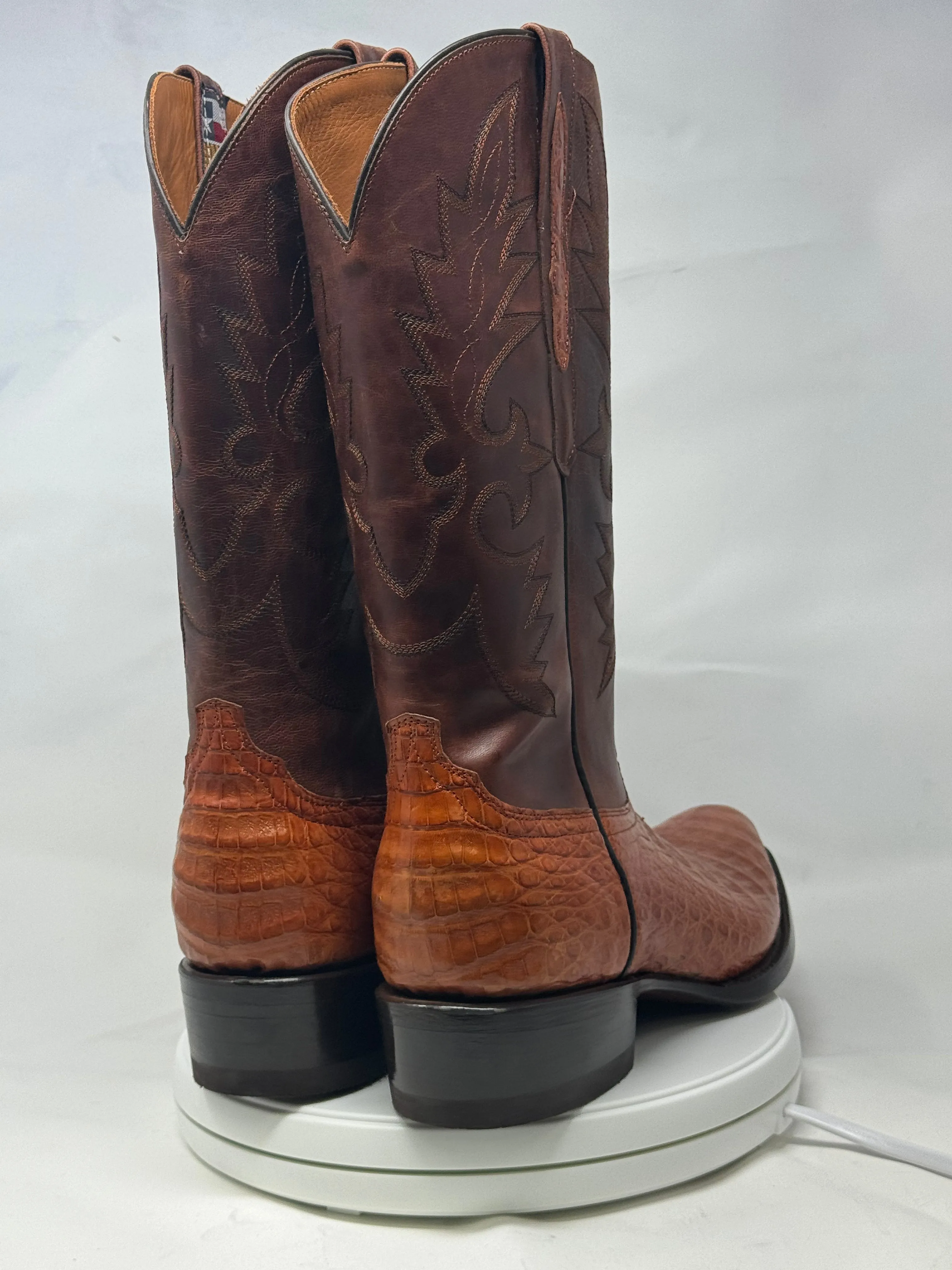 DJ2026 | Don Juan Boots Men's Caiman Belly Brandy Diamond Toe