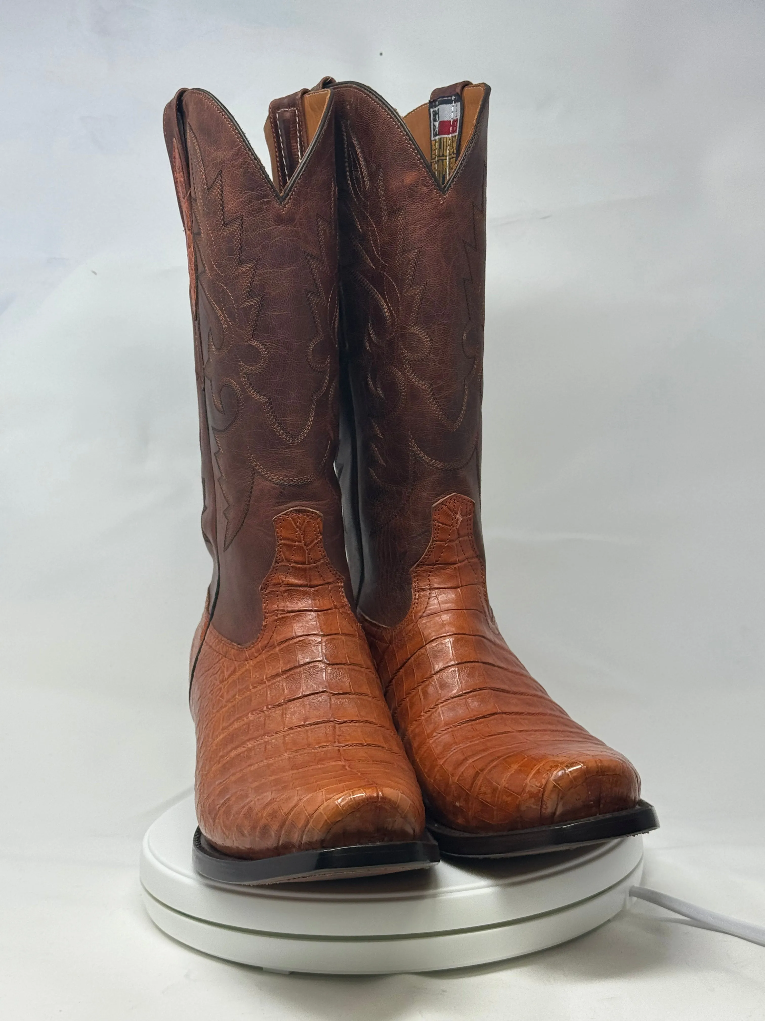 DJ2026 | Don Juan Boots Men's Caiman Belly Brandy Diamond Toe
