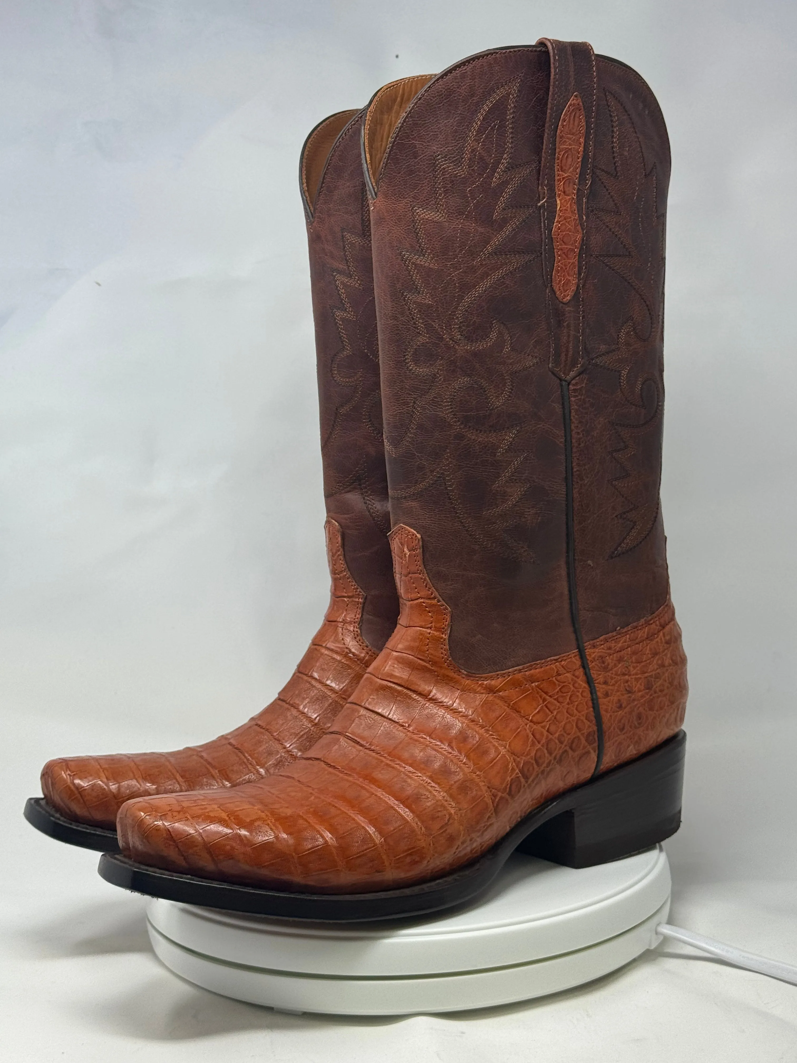 DJ2026 | Don Juan Boots Men's Caiman Belly Brandy Diamond Toe