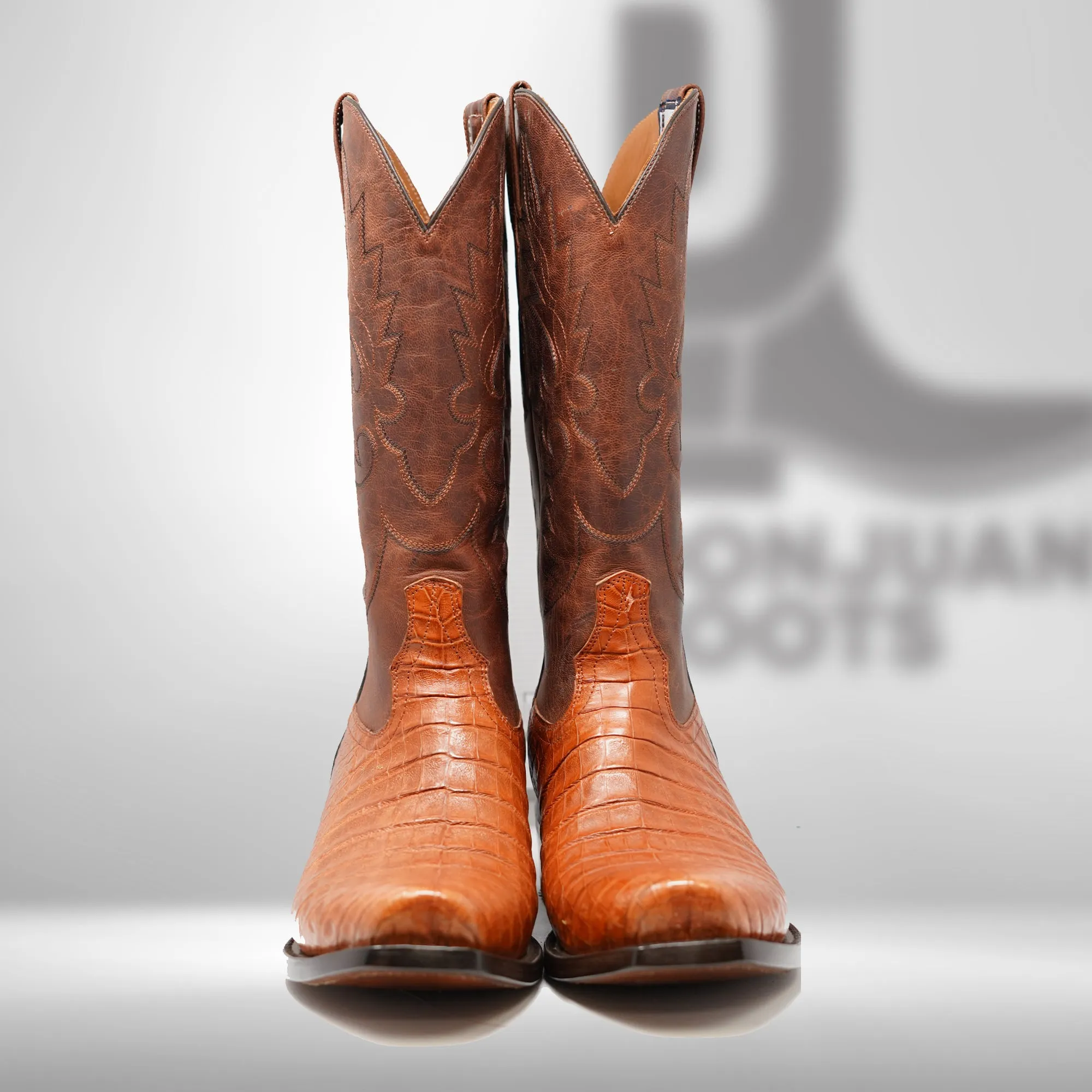 DJ2026 | Don Juan Boots Men's Caiman Belly Brandy Diamond Toe
