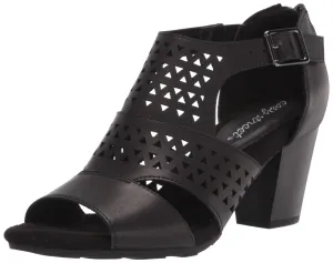 Easy Street Women's Block Heel Sandal Heeled, Black, 8 Wide