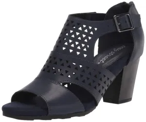 Easy Street Women's Block Heel Sandal Heeled, Navy, 6.5