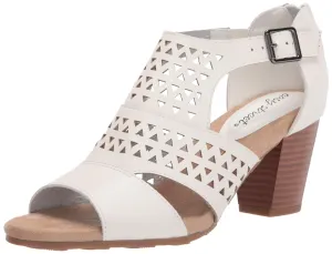Easy Street Women's Block Heel Sandal Heeled, White, 7.5