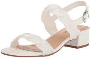 Easy Street Women's Charee Block Heel Sandal Heeled, White Woven, 7