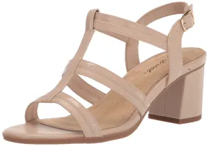 Easy Street Women's Fiesta Heeled Sandal, Nude, 8