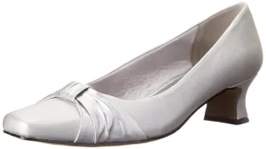 Easy Street Women's Waive Dress Pump,Silver Satin,9 N US