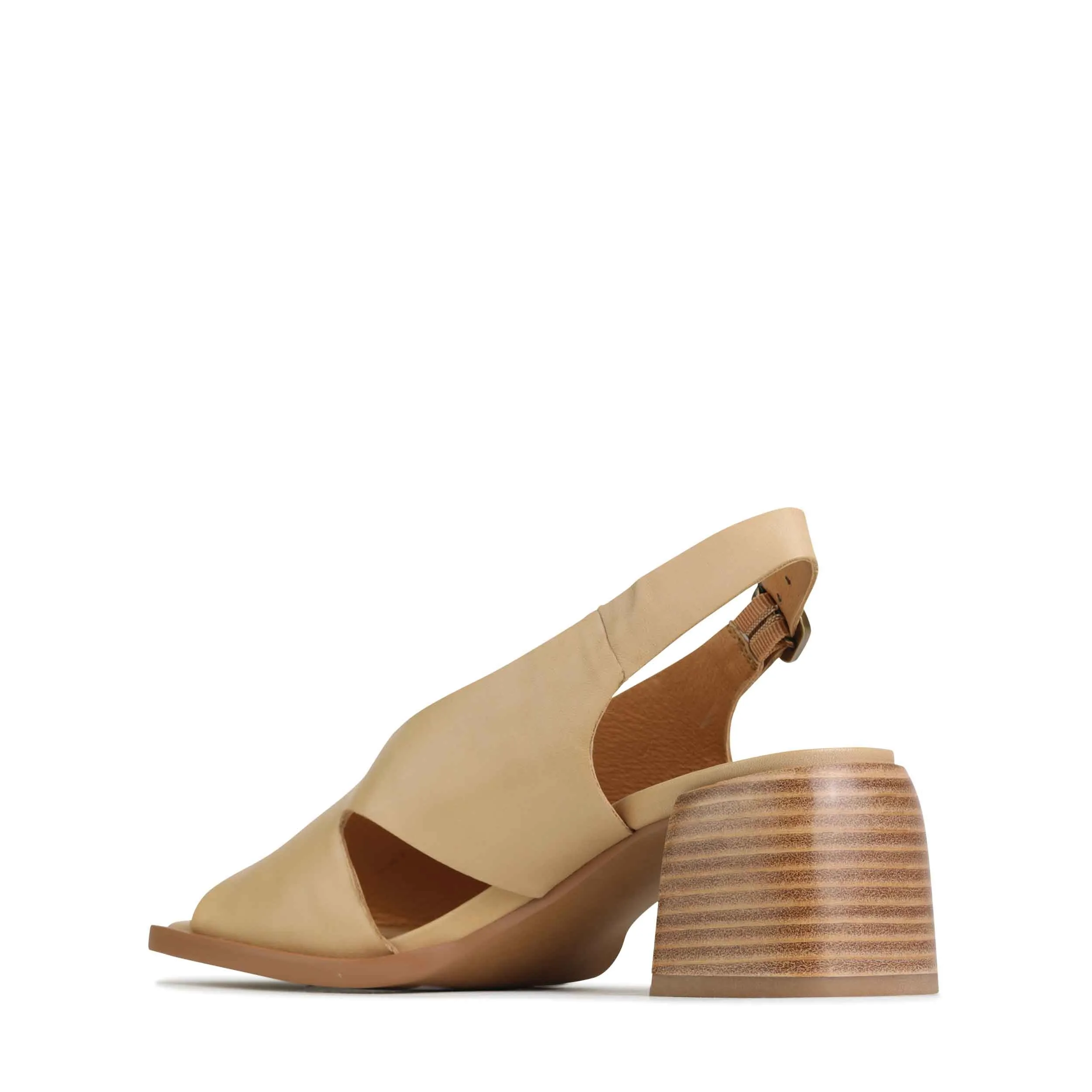Eos Isadora Tan Beige Heeled Slingback Sandal