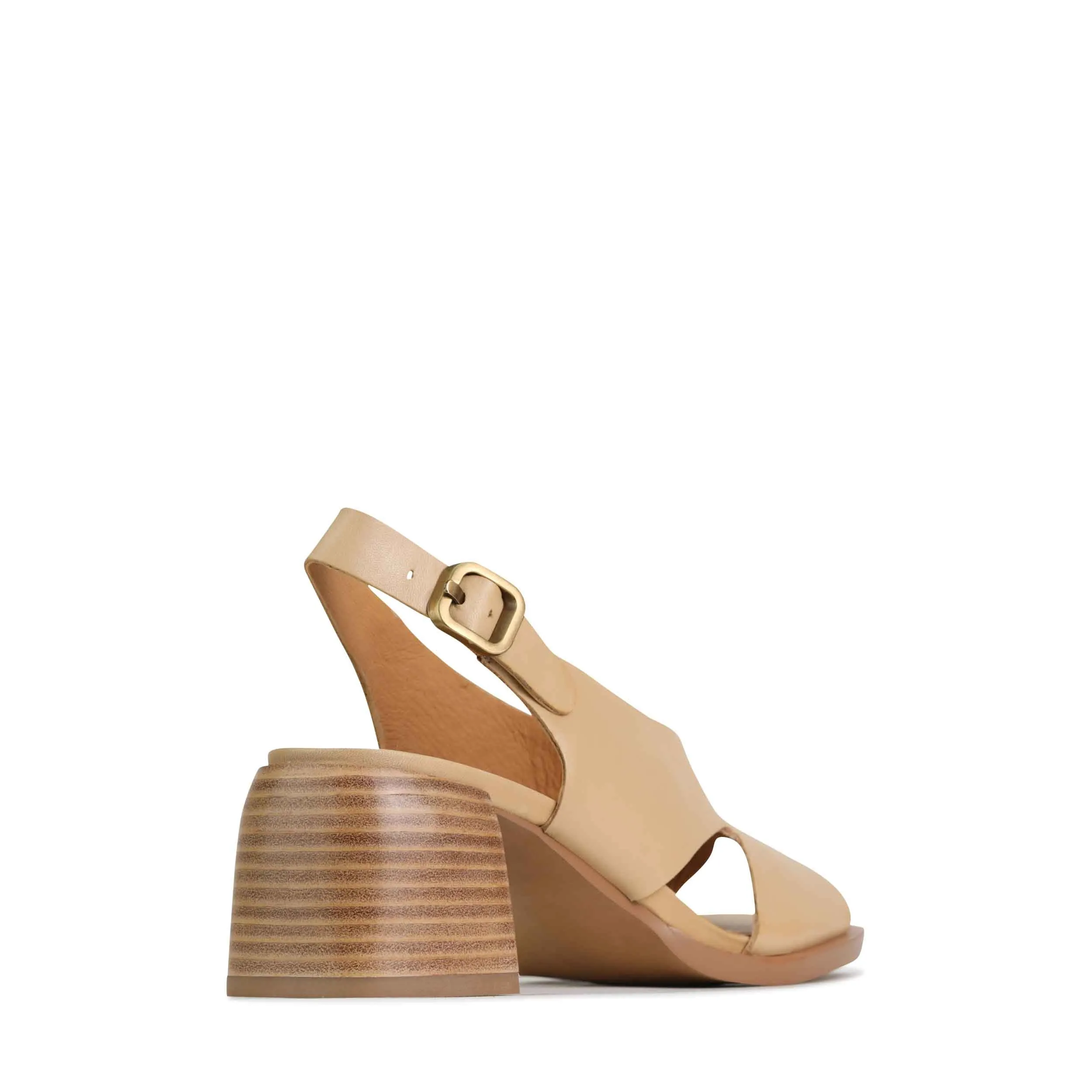 Eos Isadora Tan Beige Heeled Slingback Sandal