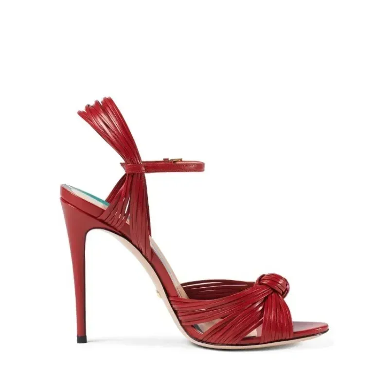 European American Women Big Size Shallow Gold Stiletto Sandals