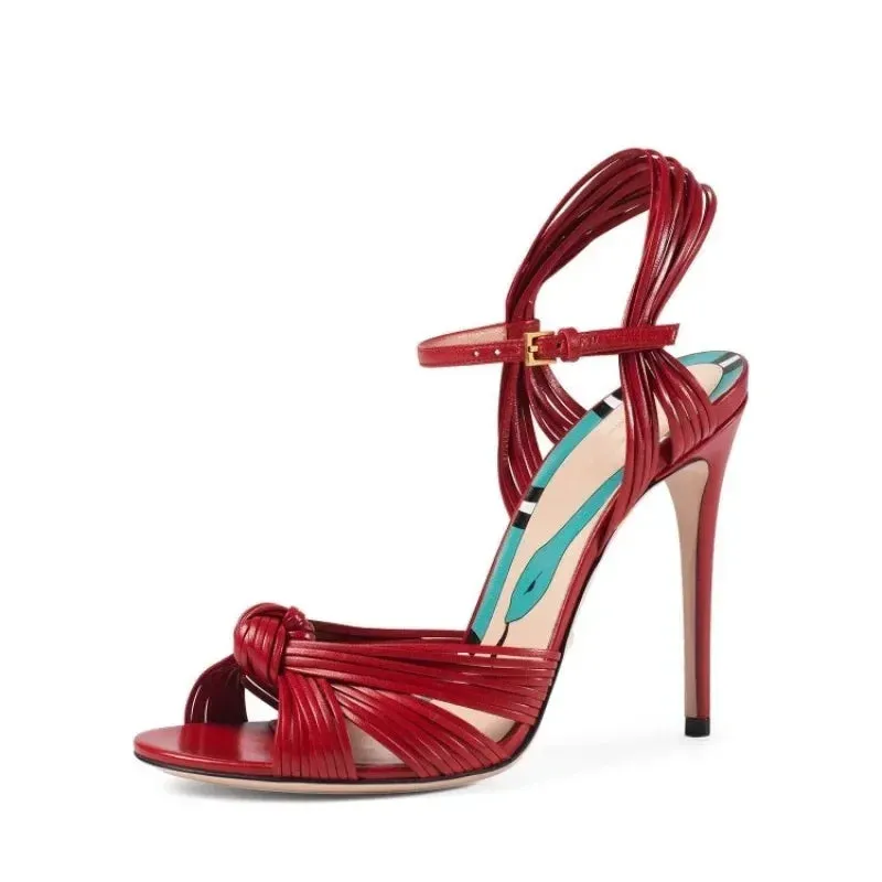 European American Women Big Size Shallow Gold Stiletto Sandals