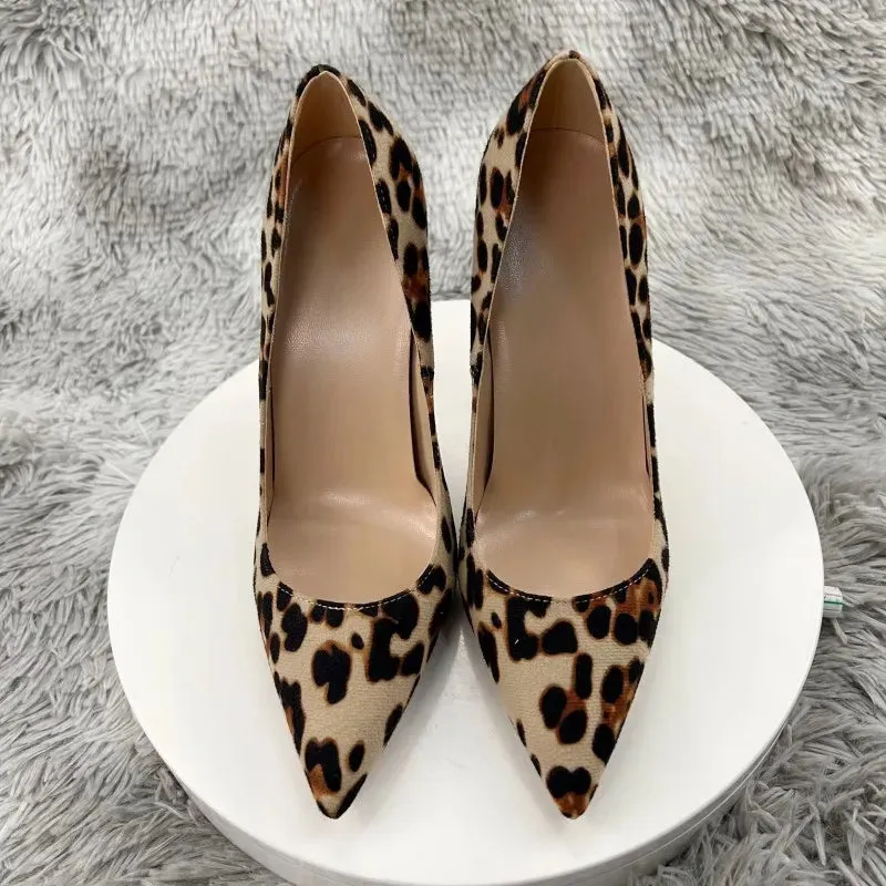 Fashion and Sexy Leopard patterned suede  Women Sexy Extremely High Heels
