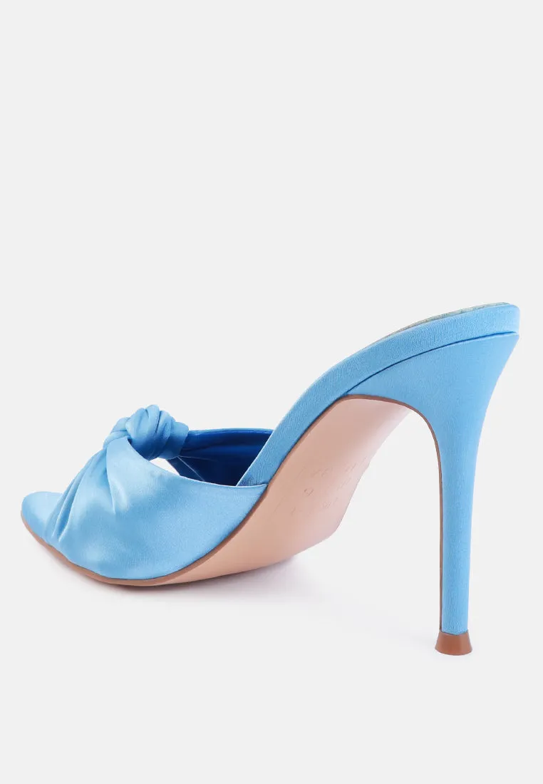 First Crush Satin Knot High Heeled Sandals By Ruw