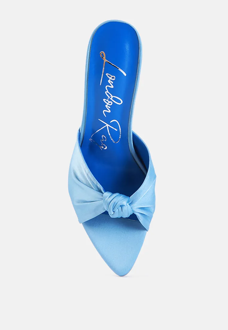 First Crush Satin Knot High Heeled Sandals By Ruw
