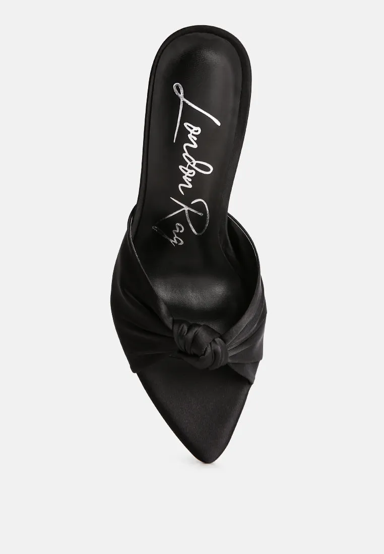 First Crush Satin Knot High Heeled Sandals By Ruw